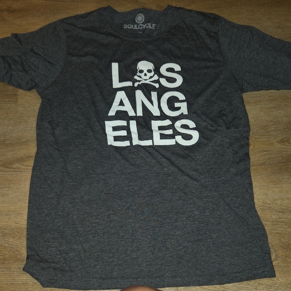 soulcycle Dark Gray Los Angeles Skull Graphic Tee